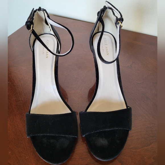 Black Velvet Cole Haan Clara Grand Sandal 85mm Women Shoes Size 9B - W09915 - Picture 2 of 11